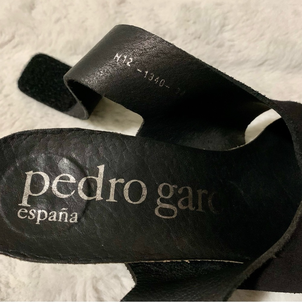 Pedro García Black Suede Slingback Heels, Size 38